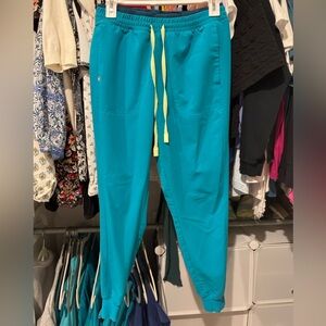 Figs teal joggers